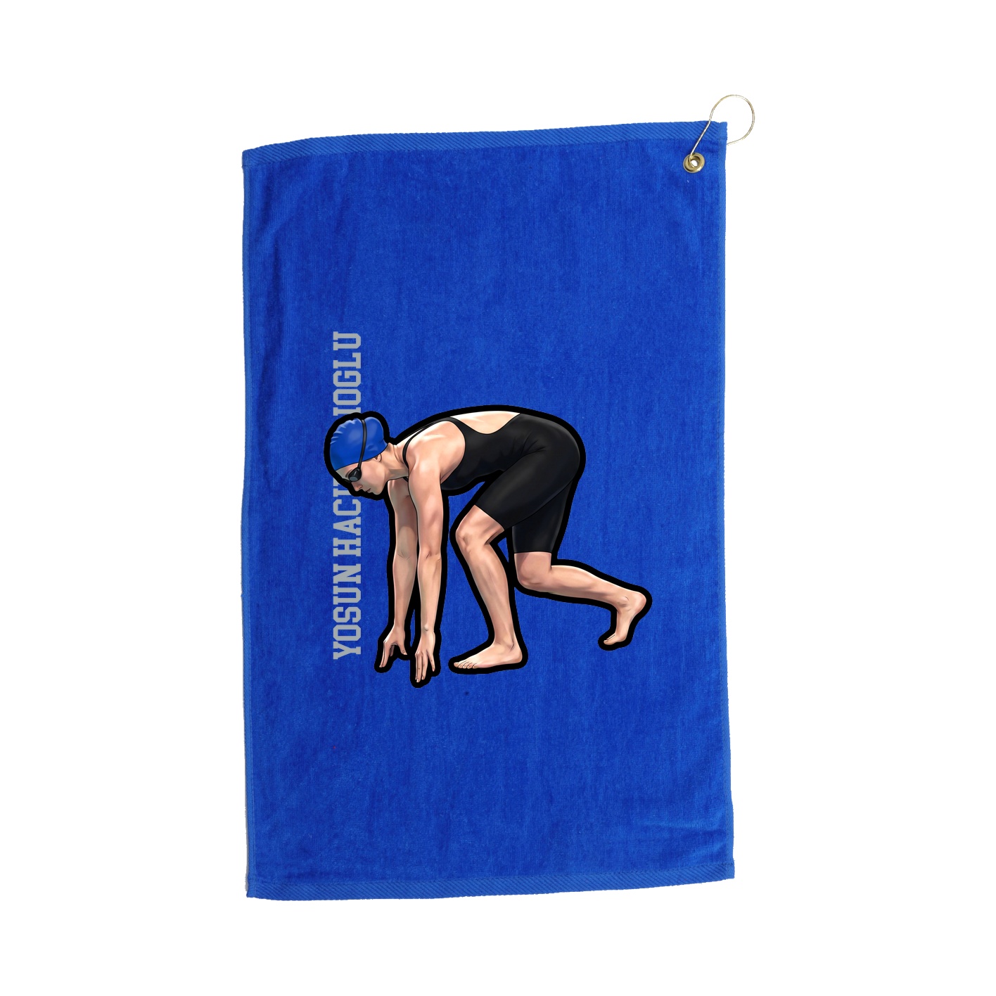 Golf Towel — Name Vertical in Royal