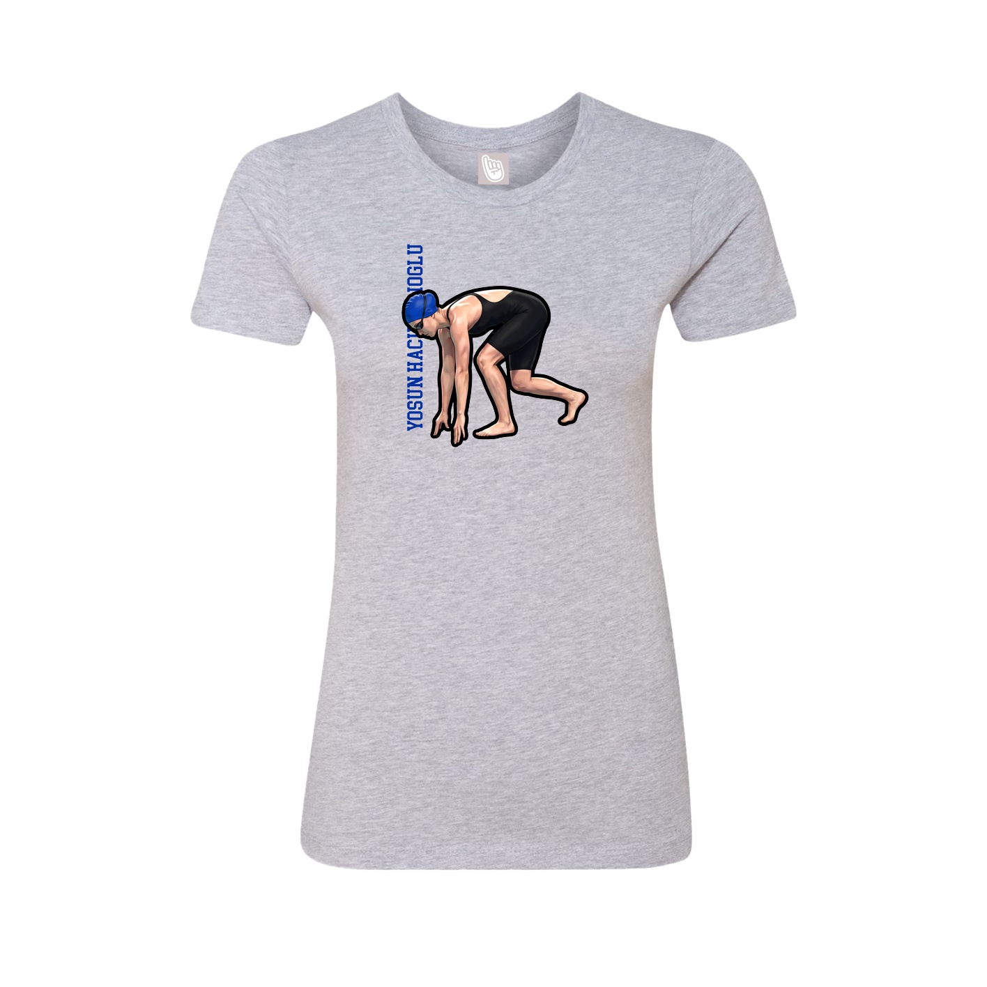 Womens Tee — Name Vertical in Grey