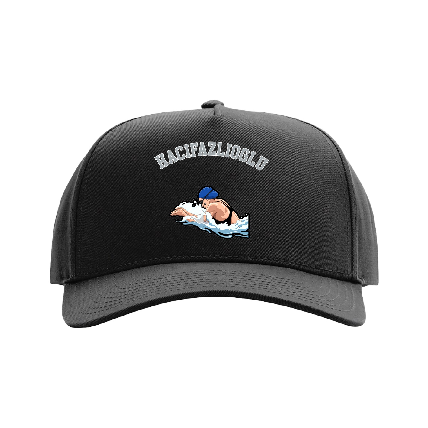 Full Fabric Five-Panel Champ Cap — Shirsey Arch in Black