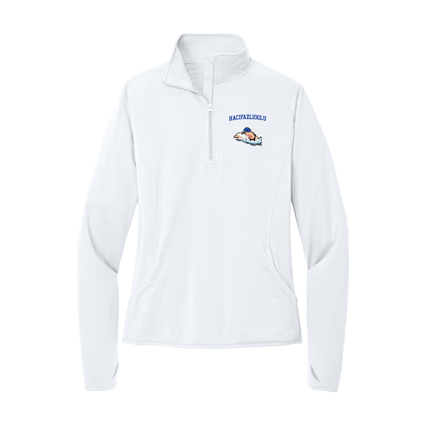 Women's Q-Zip Pullover — Shirsey in White