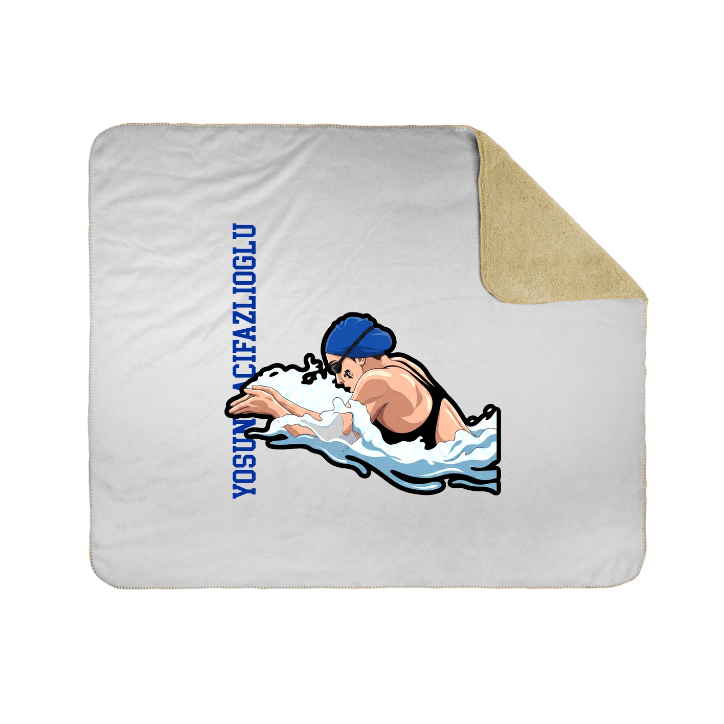 Throw Blanket — Name Vertical in White