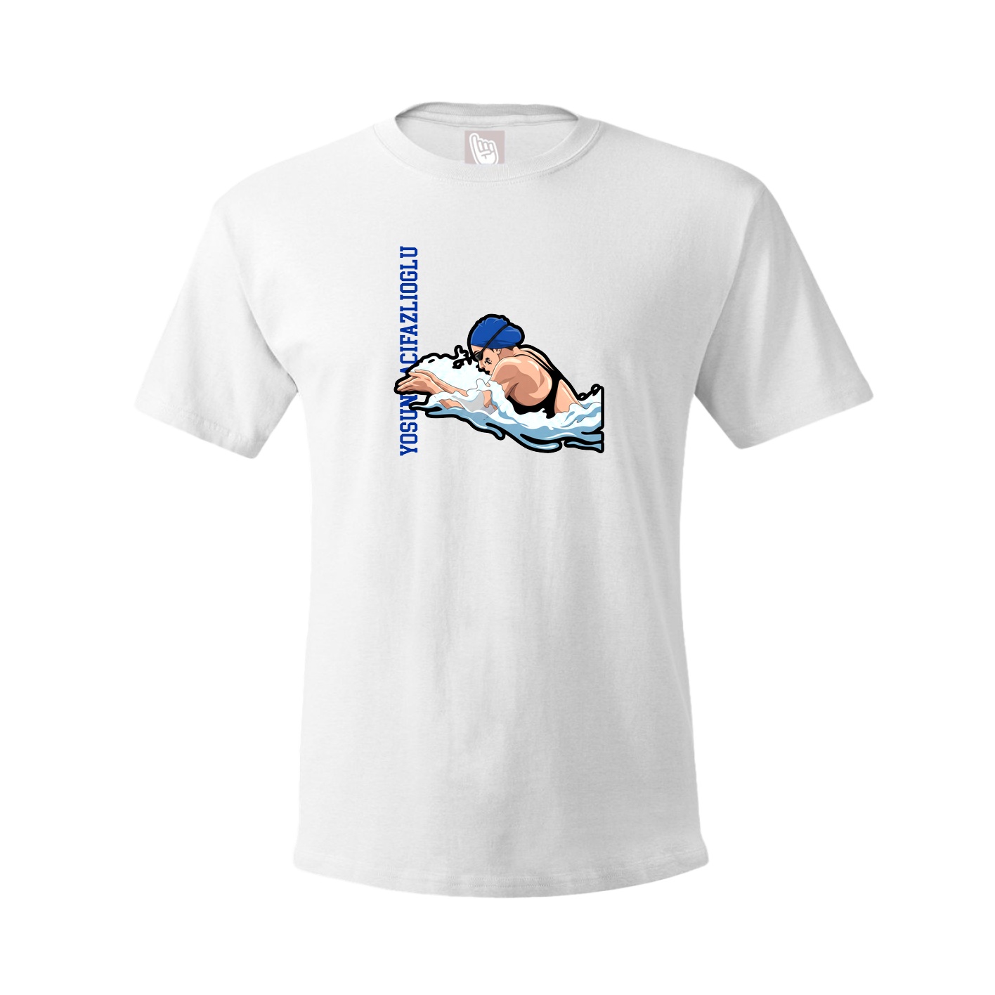 Tee — Name Vertical in White