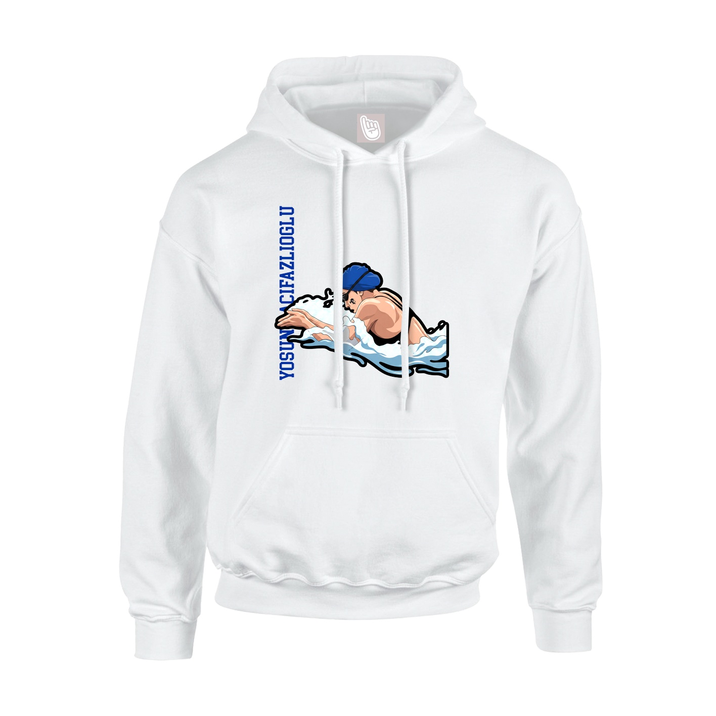 Hoodie — Name Vertical in White
