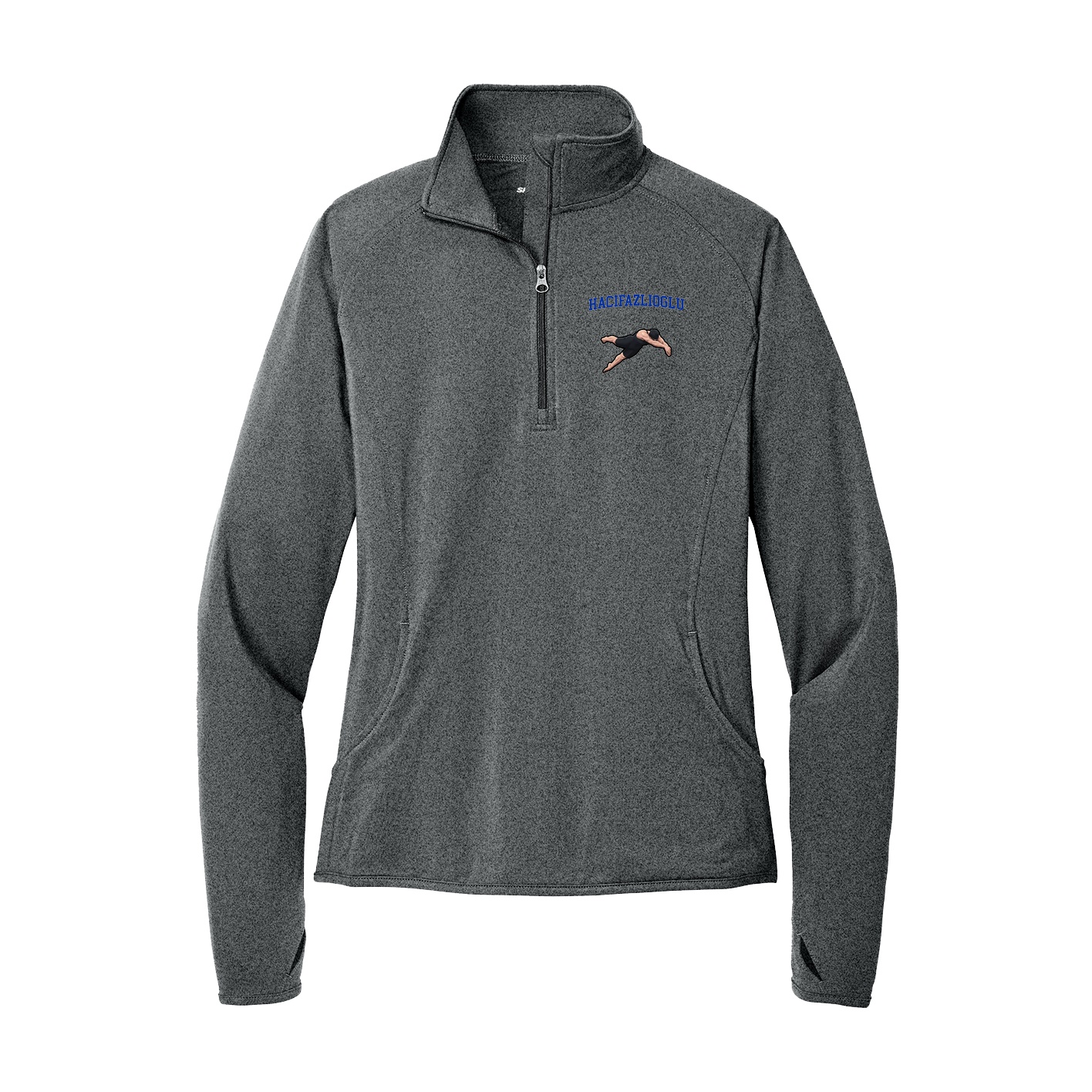 Women's Q-Zip Pullover — Shirsey in Grey