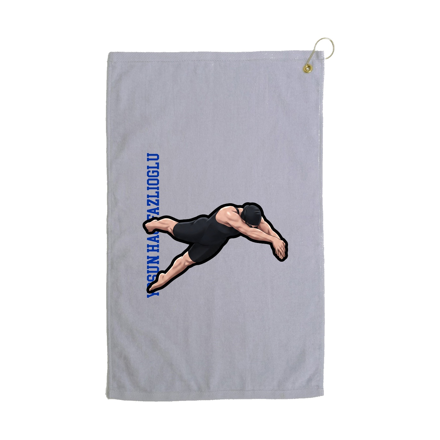 Golf Towel — Name Vertical in Grey