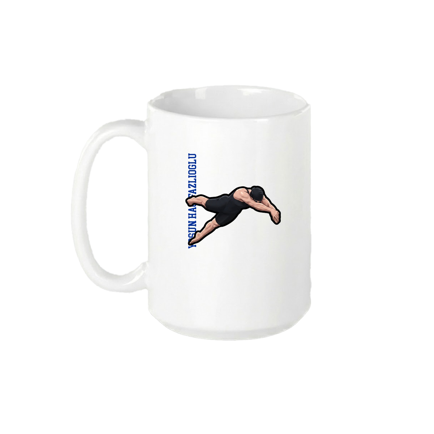 15oz Coffee Mug — Name Vertical in White