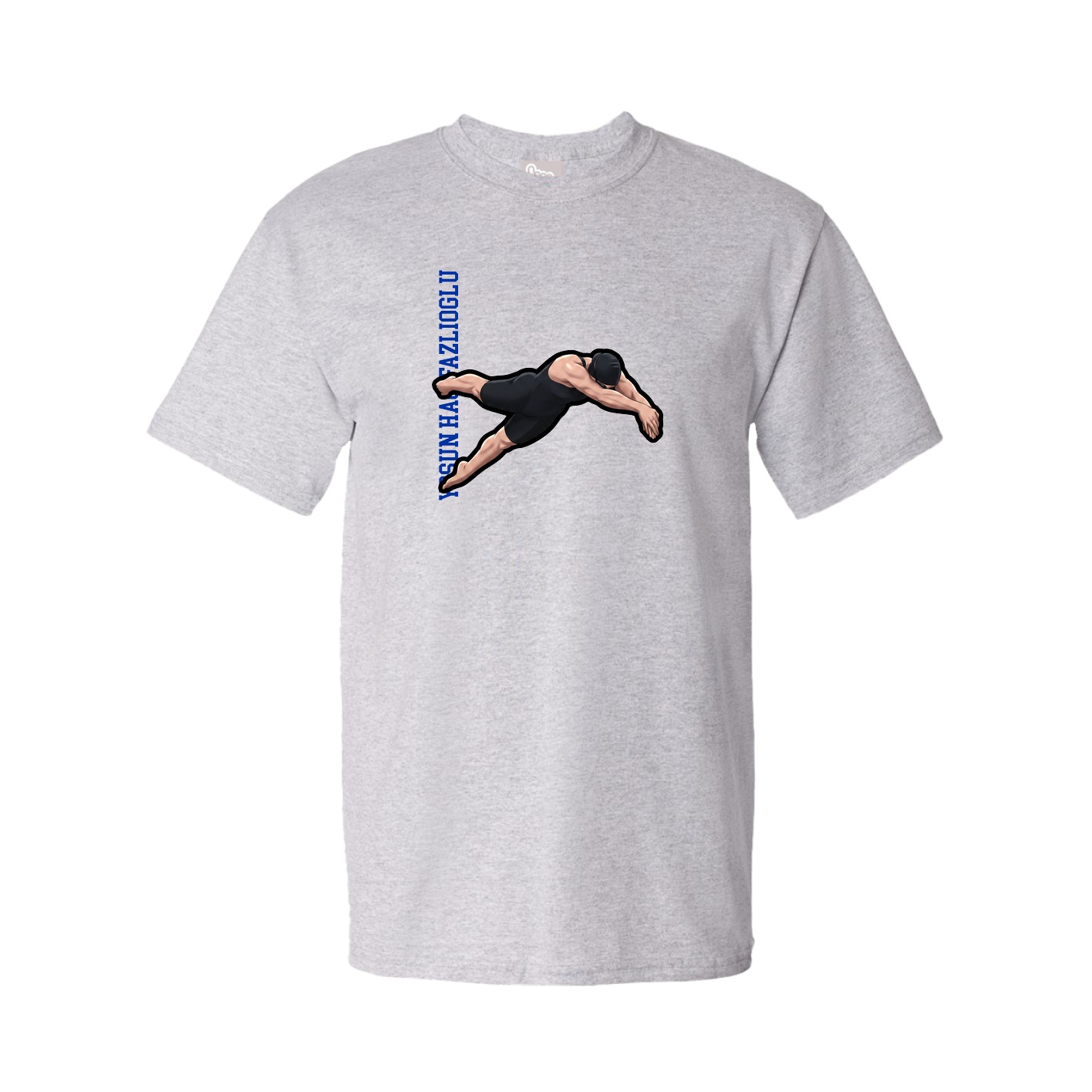 Tee — Name Vertical in Grey