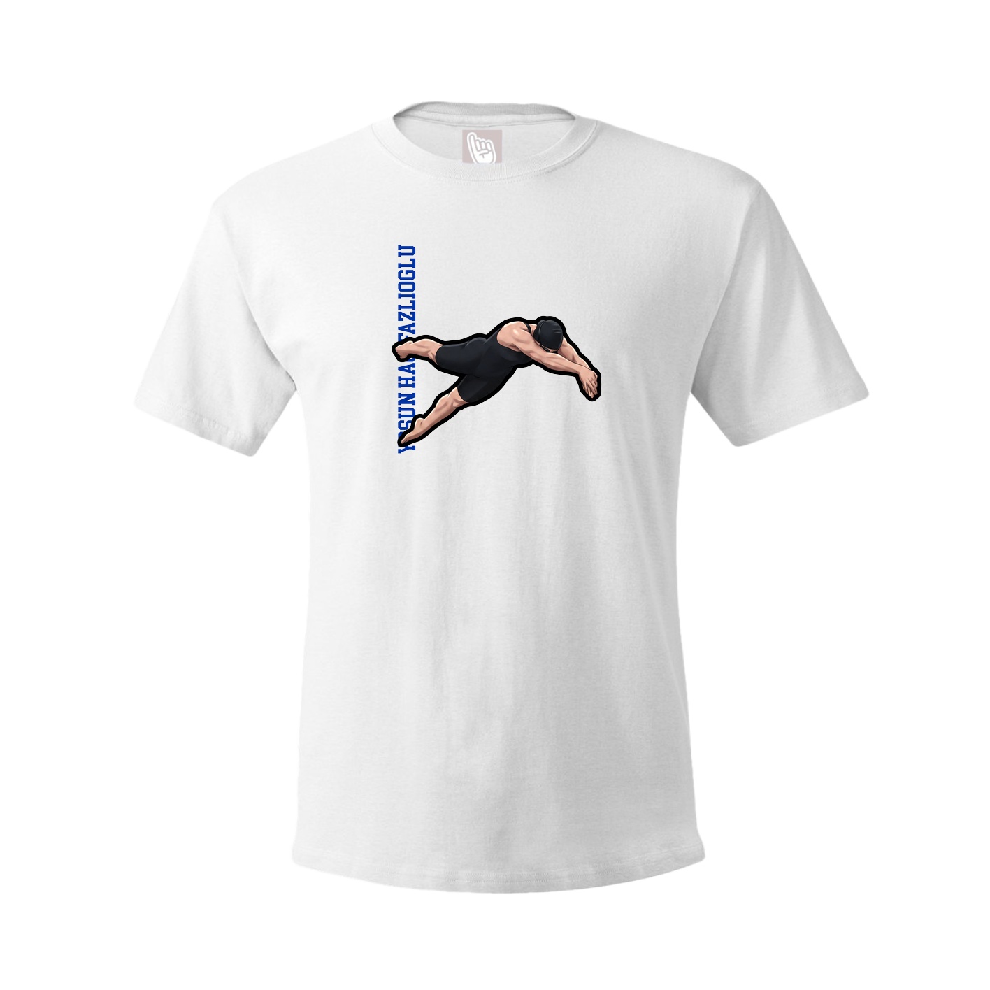 Tee — Name Vertical in White