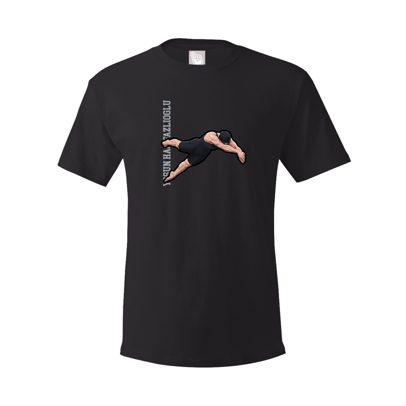 Youth Tee — Name Vertical in Black
