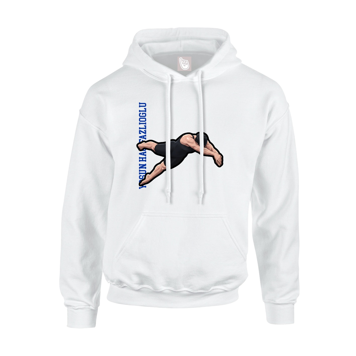 Hoodie — Name Vertical in White