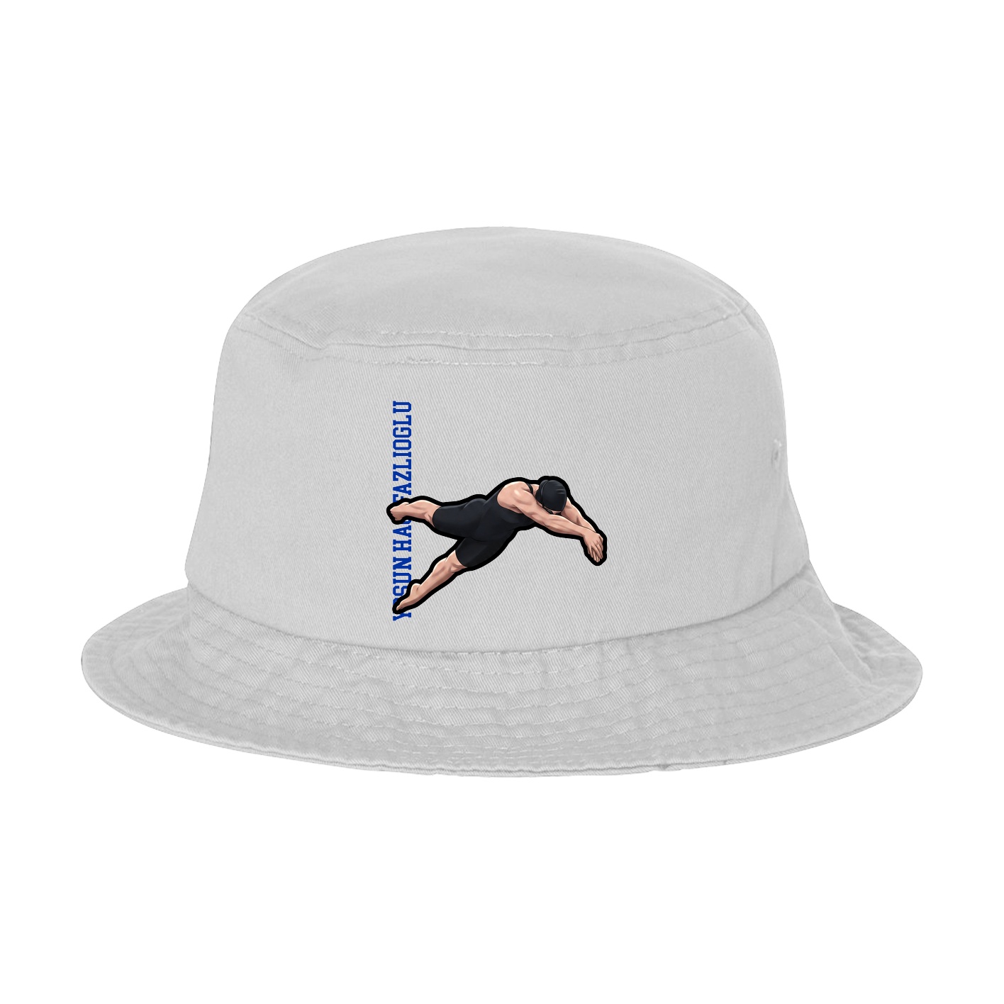 Bucket Cap — Name Vertical in White