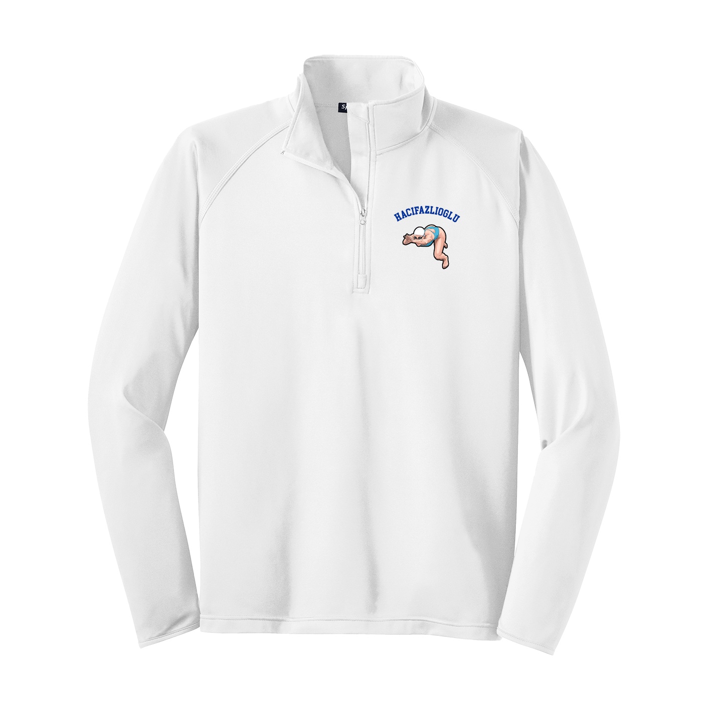 Q-Zip Pullover — Shirsey Arch in White