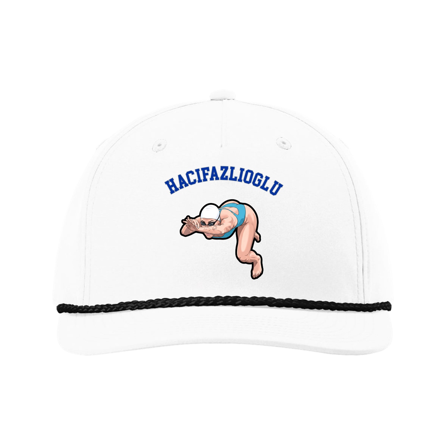 Five-Panel Classic Rope Cap — Shirsey Arch in White