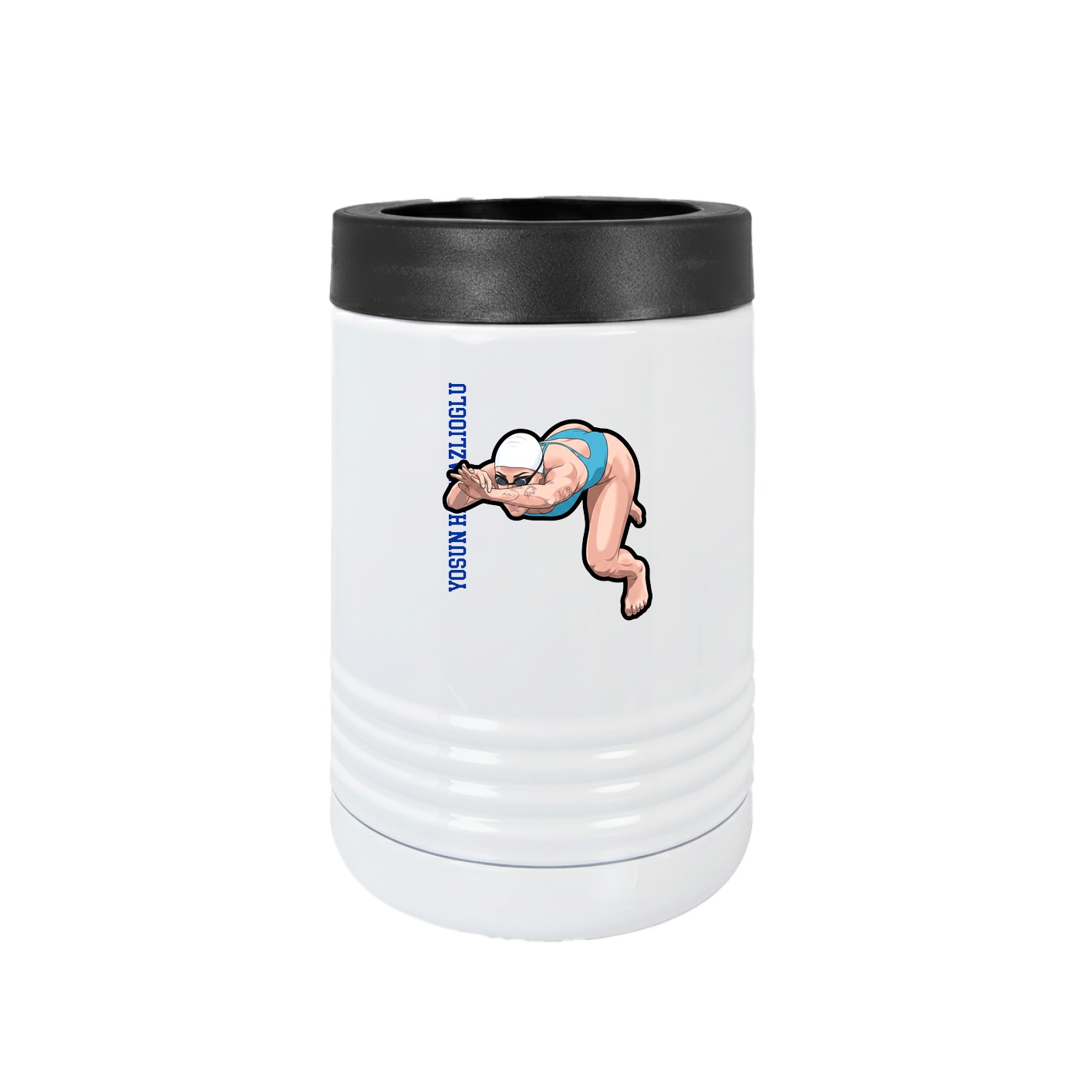 Beverage Holder — Name Vertical in White