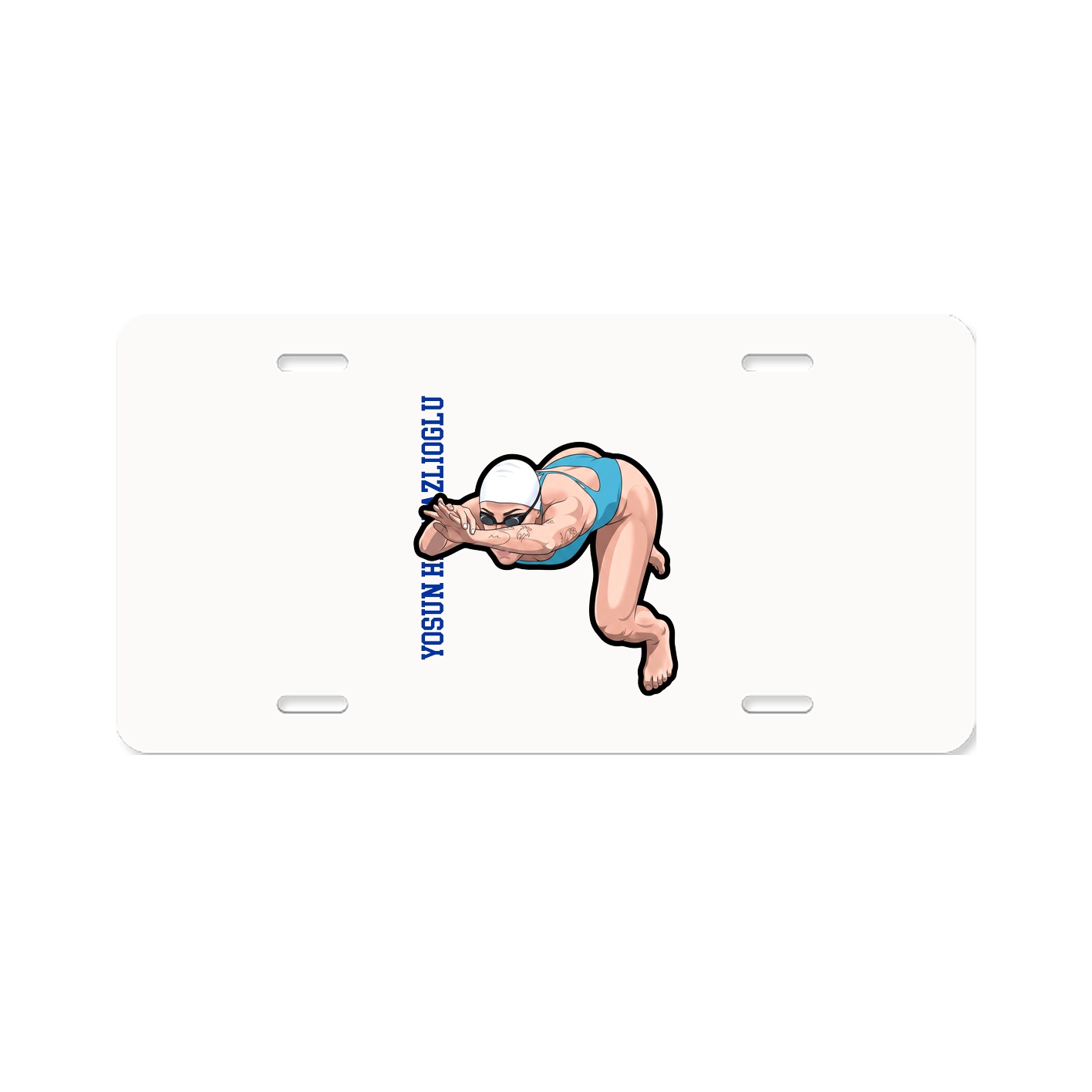 License Plate — Name Vertical in Classic