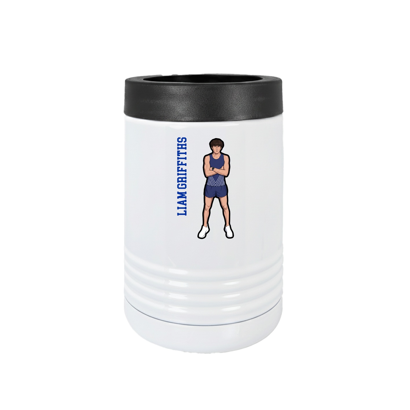 Beverage Holder — Name Vertical in White
