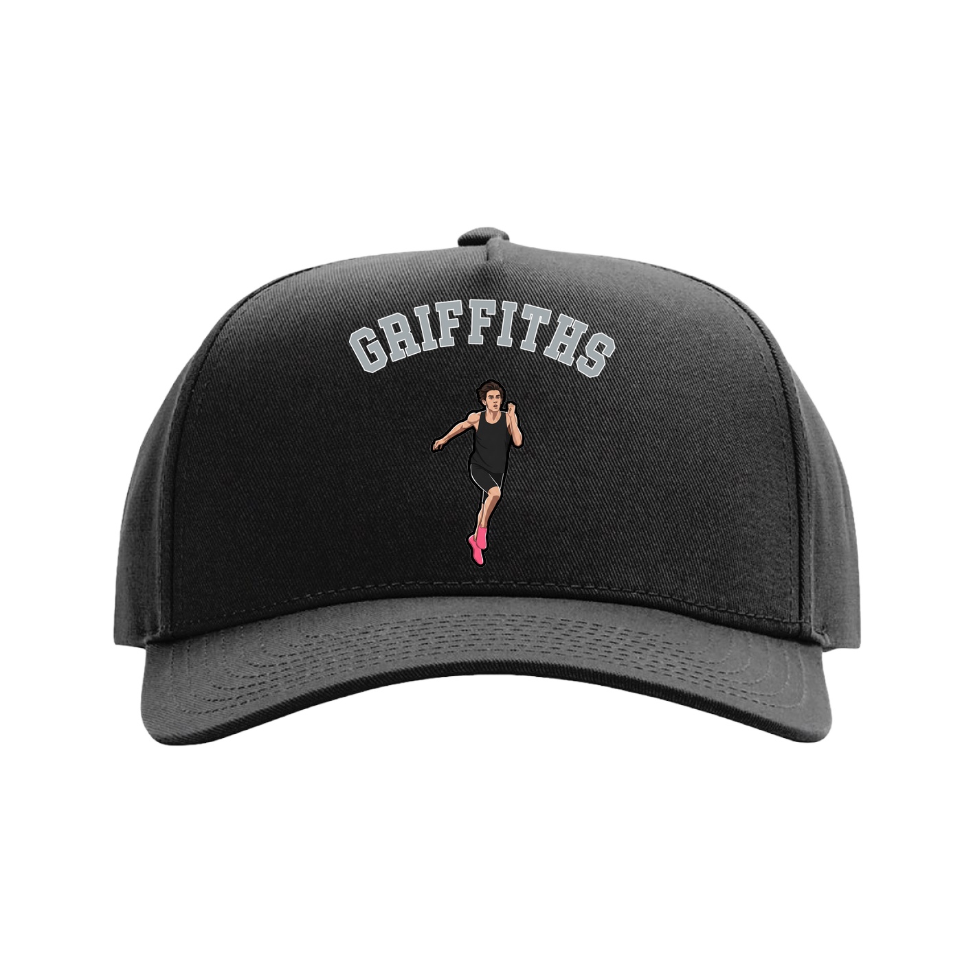 Full Fabric Five-Panel Champ Cap — Shirsey Arch in Black