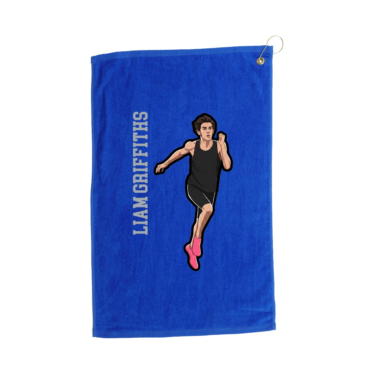 Golf Towel — Name Vertical in Royal