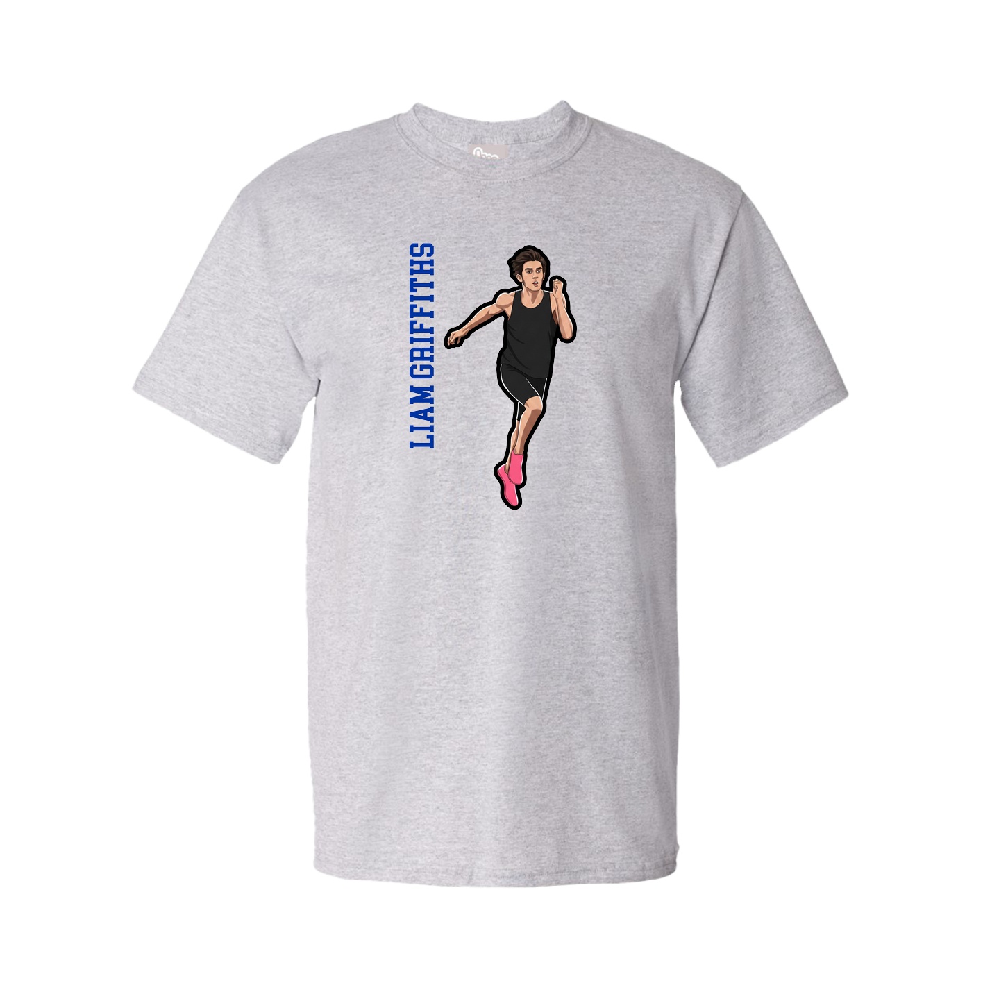 Tee — Name Vertical in Grey
