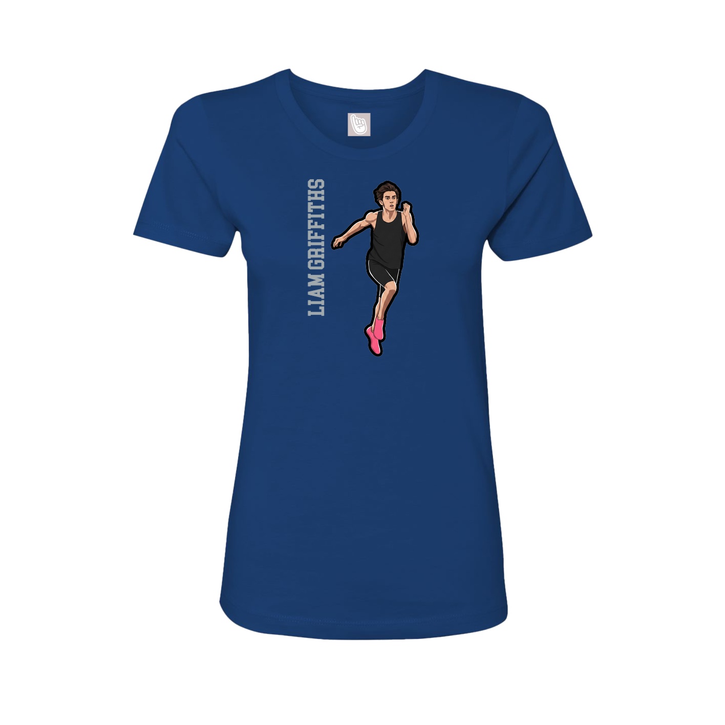 Womens Tee — Name Vertical in Royal