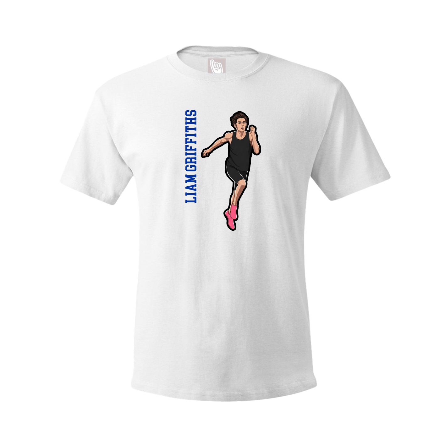 Youth Tee — Name Vertical in White