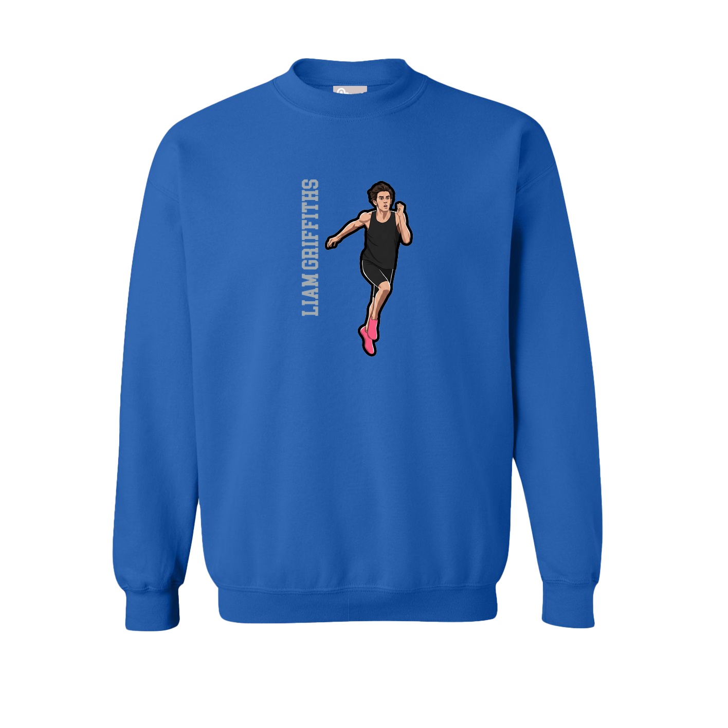 Fleece Crew — Name Vertical in Royal