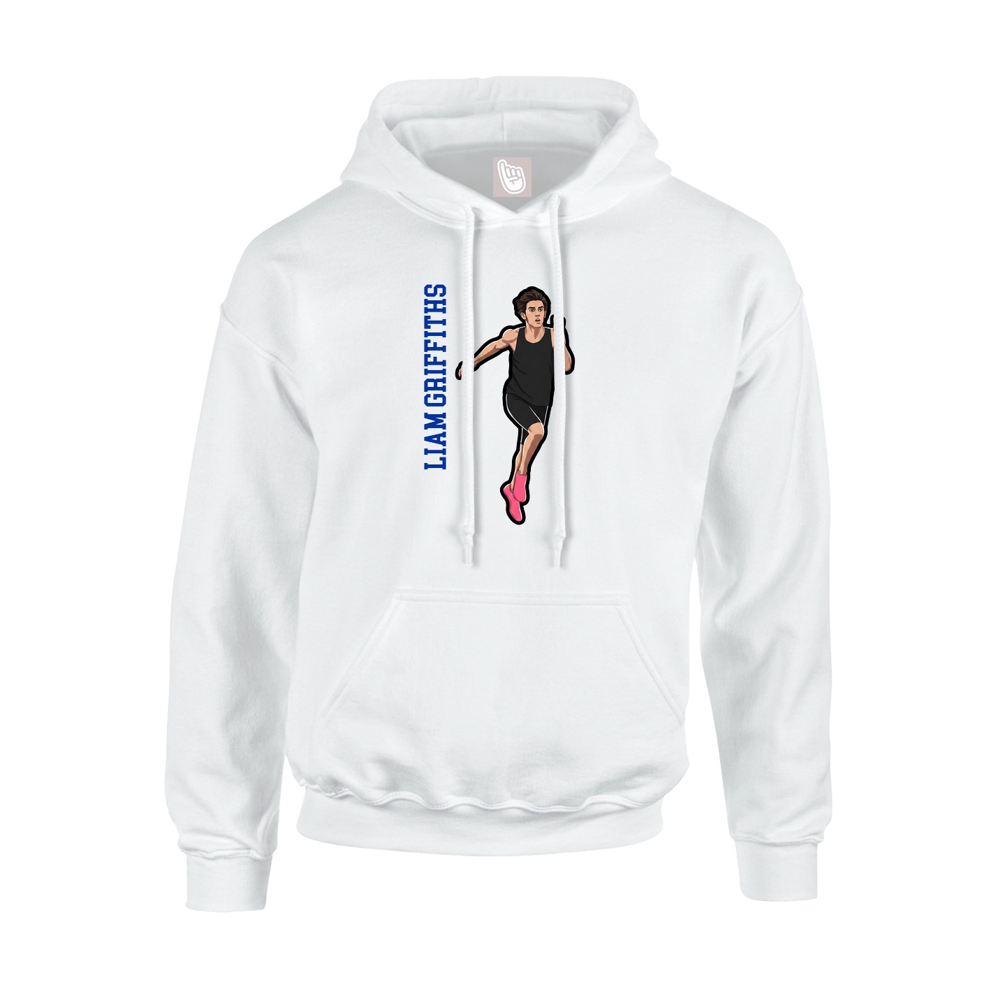 Youth Hoodie — Name Vertical in White