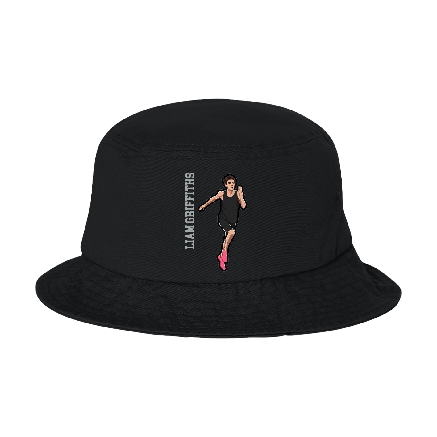 Bucket Cap — Name Vertical in Black