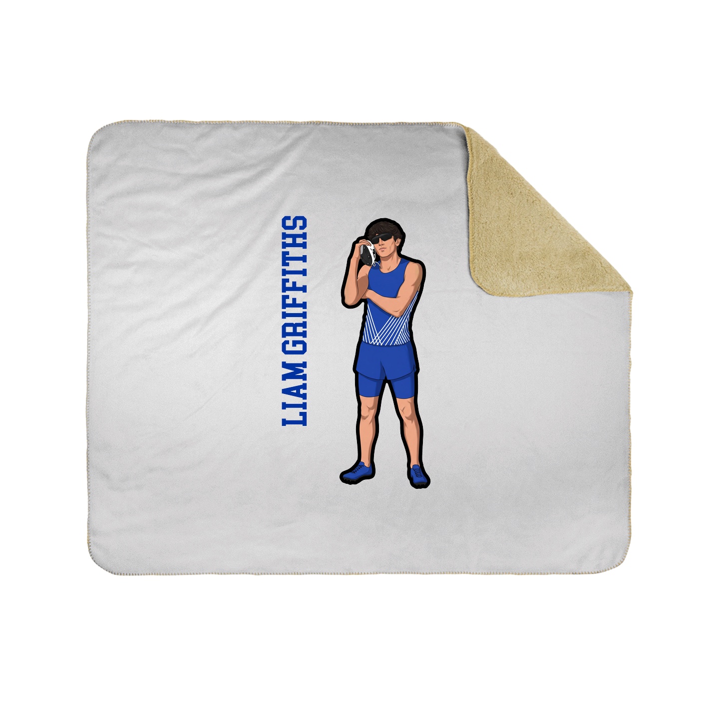Throw Blanket — Name Vertical in White