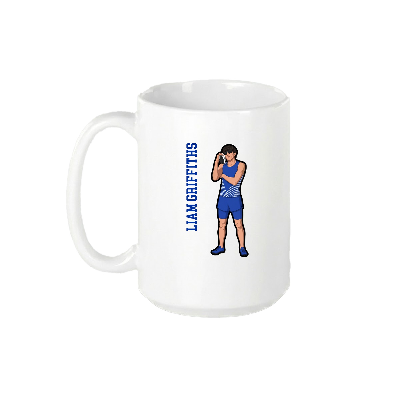 15oz Coffee Mug — Name Vertical in White