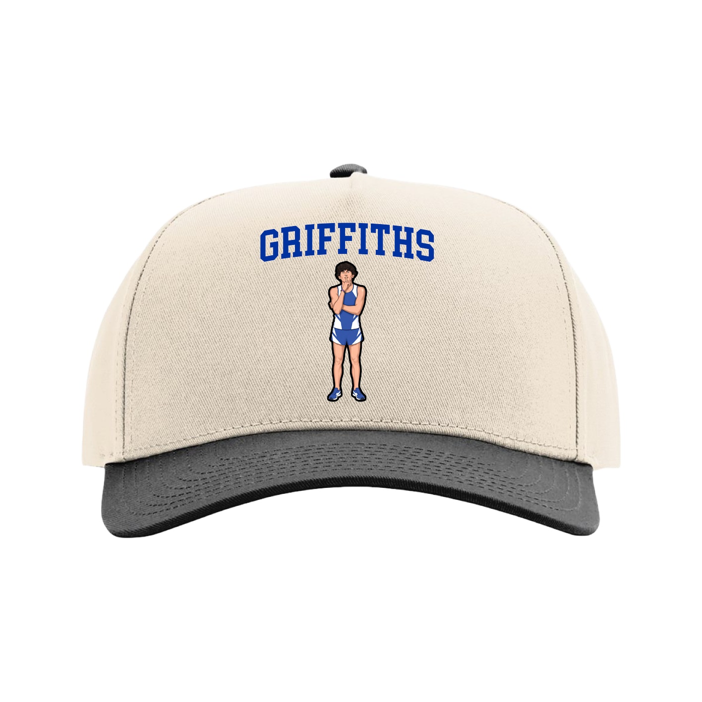 Full Fabric Five-Panel Champ Cap — Shirsey in Cream/Black