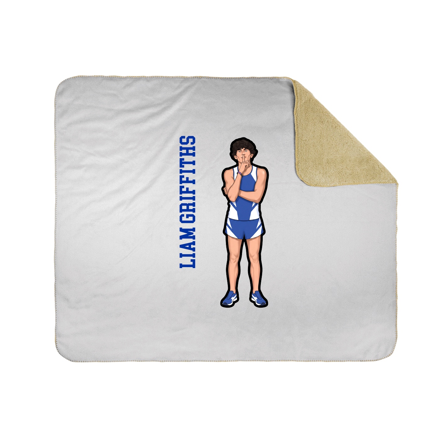 Throw Blanket — Name Vertical in White