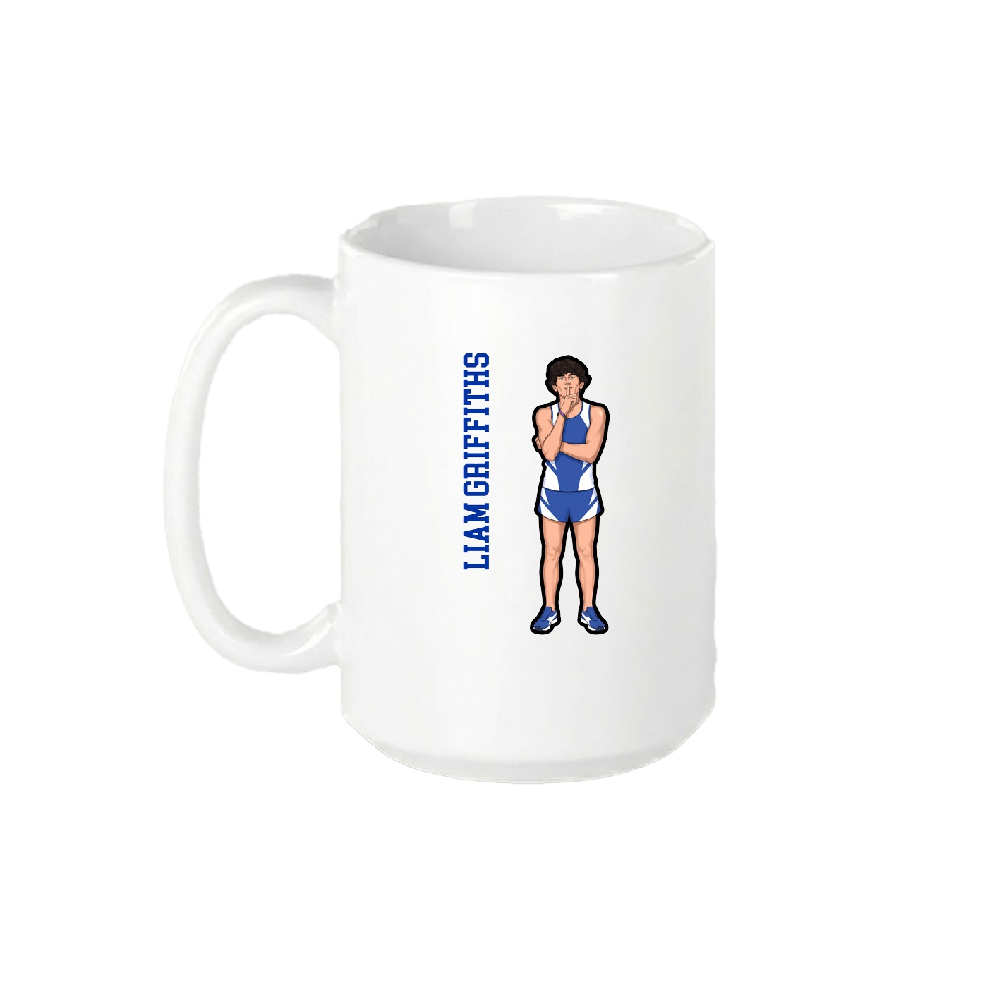 15oz Coffee Mug — Name Vertical in White