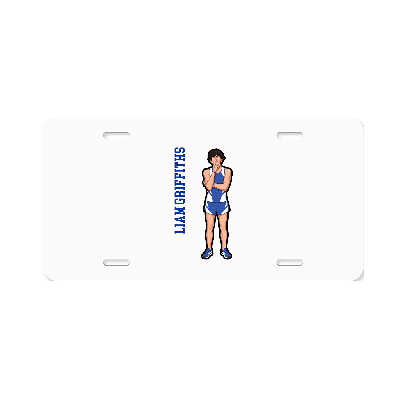 License Plate — Name Vertical in Classic