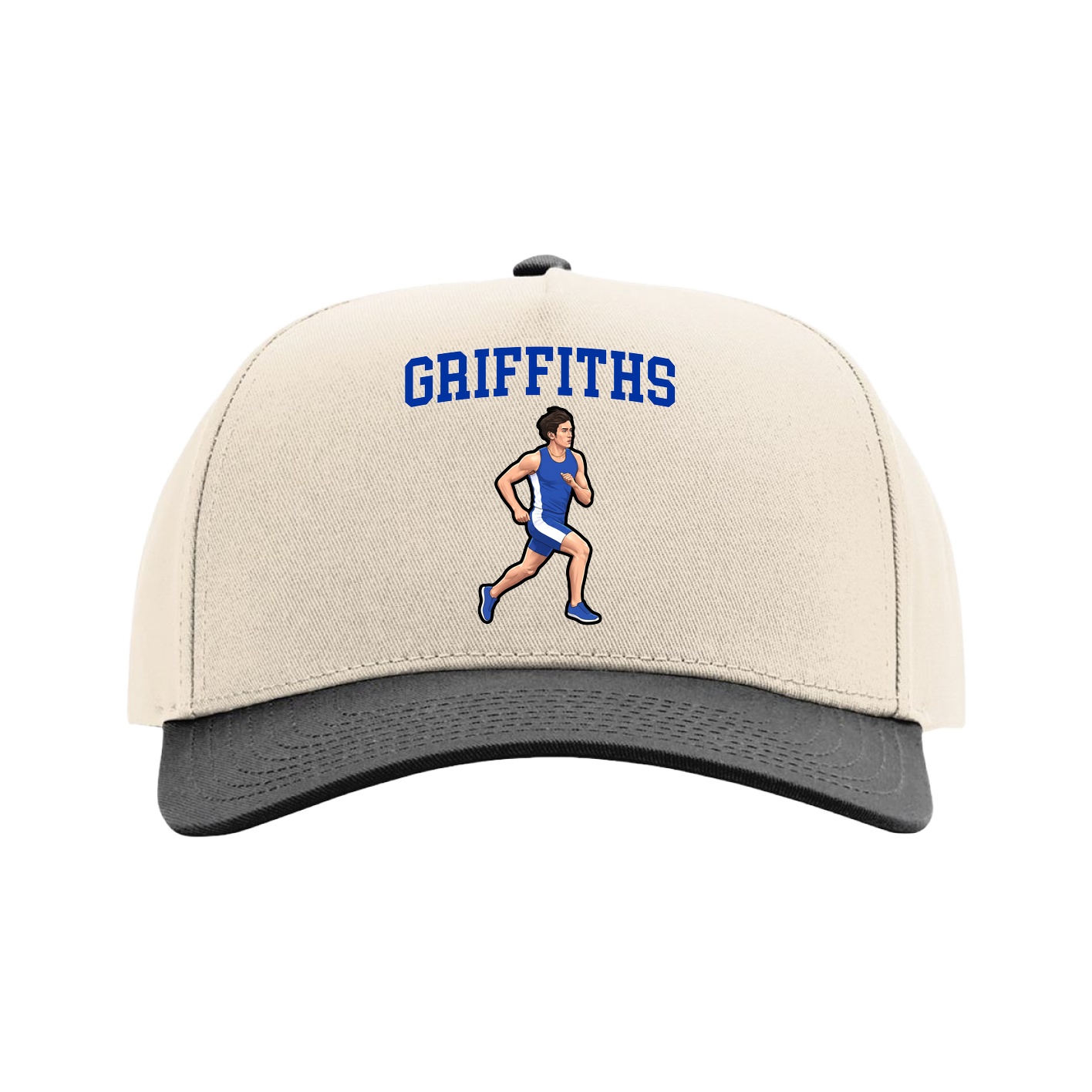 Full Fabric Five-Panel Champ Cap — Shirsey in Cream/Black