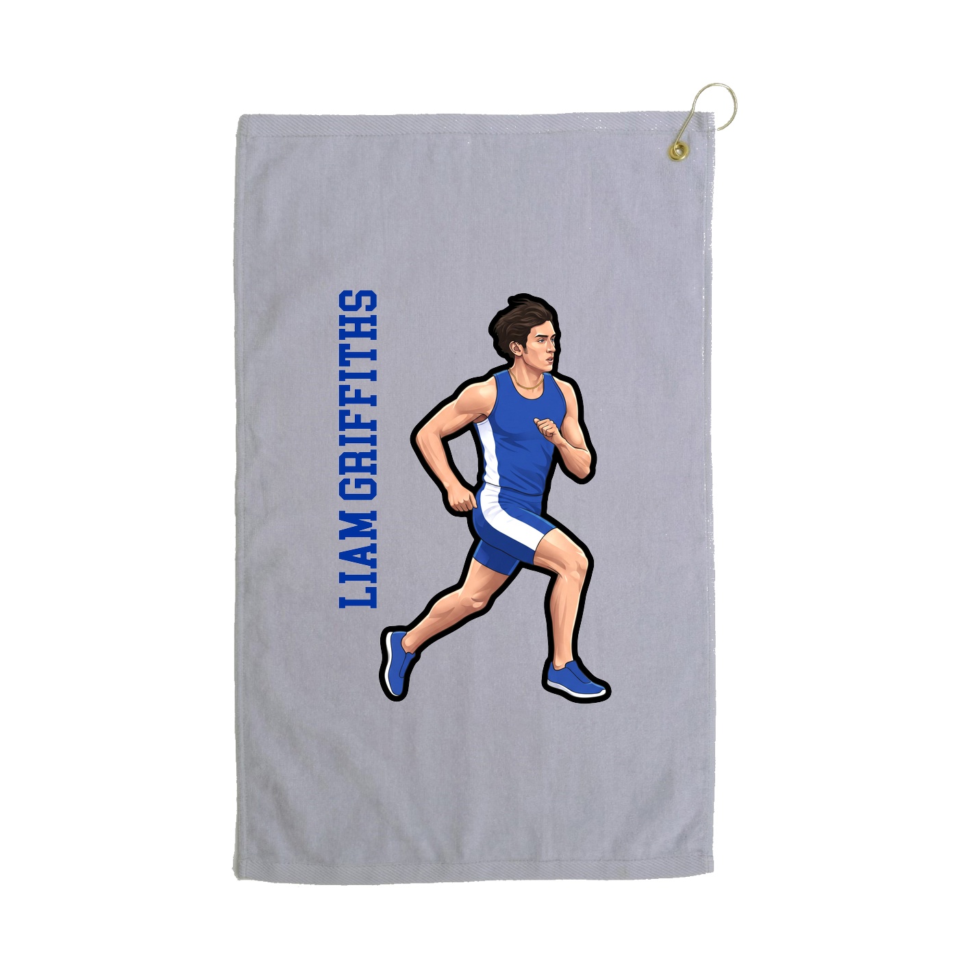 Golf Towel — Name Vertical in Grey