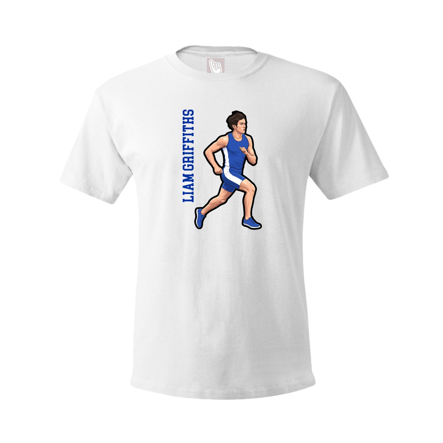 Youth Tee — Name Vertical in White