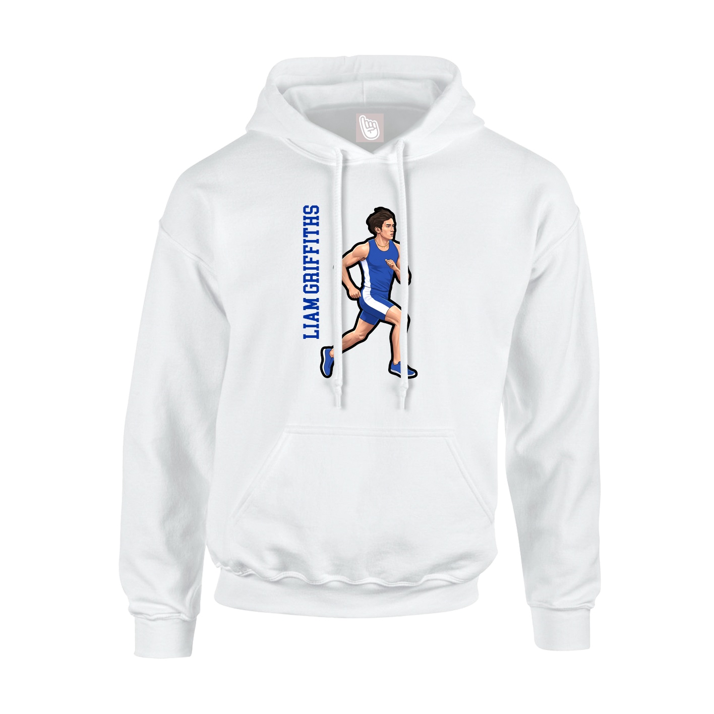 Hoodie — Name Vertical in White