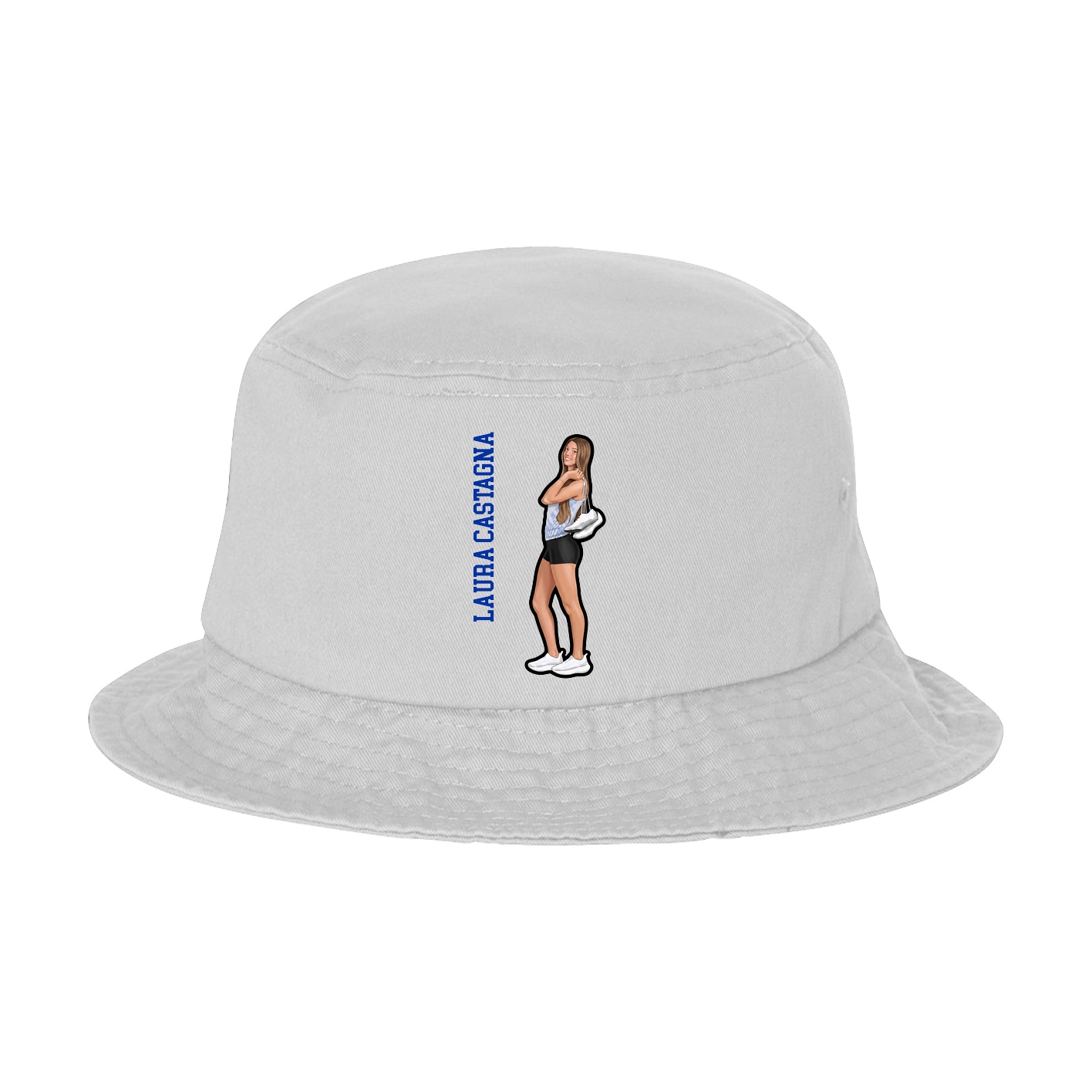Bucket Cap — Name Vertical in White