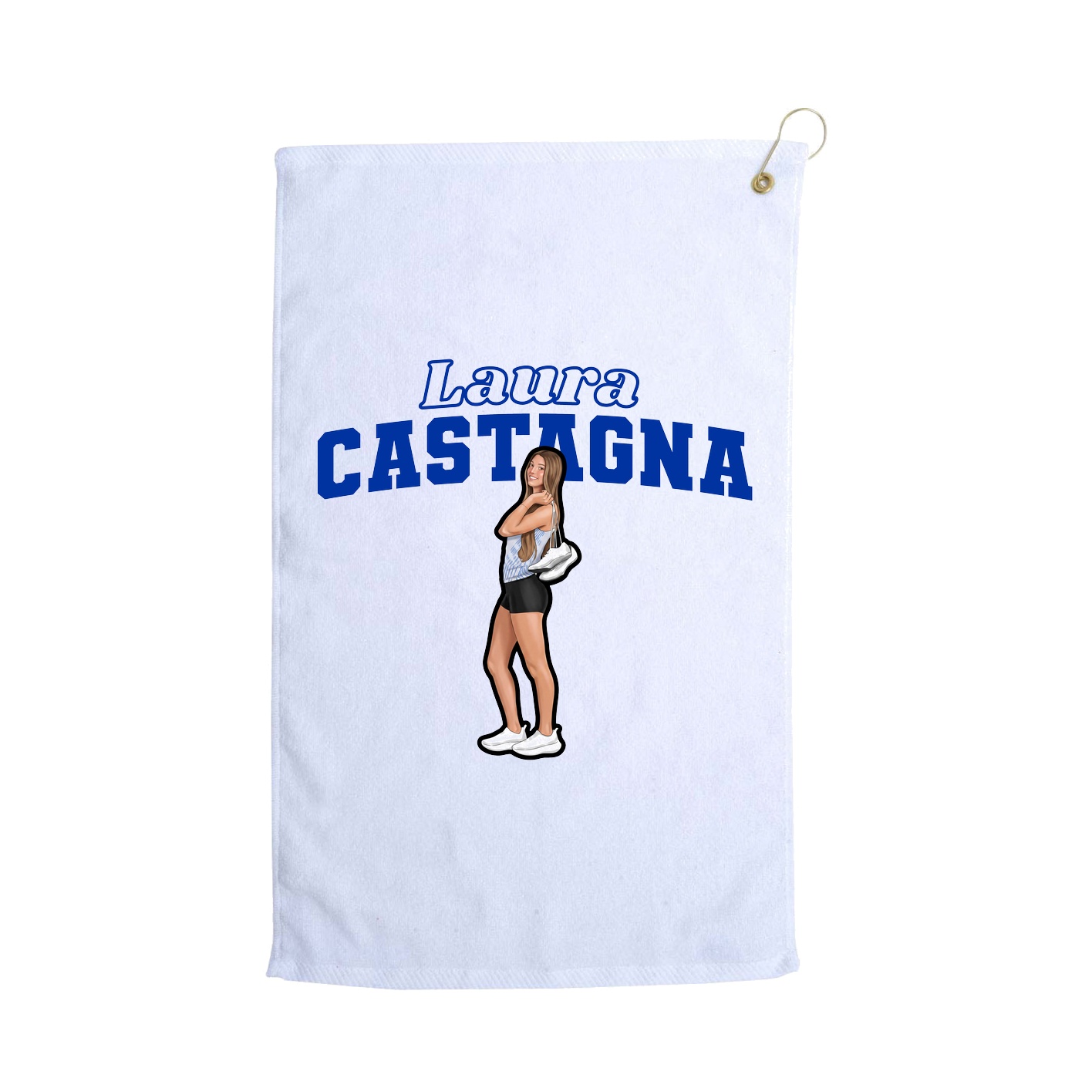 Golf Towel — Name Arch in White