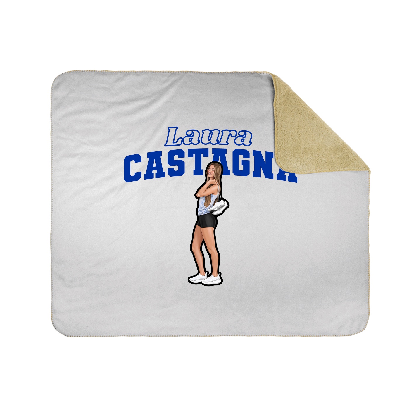 Throw Blanket — Name Arch in White