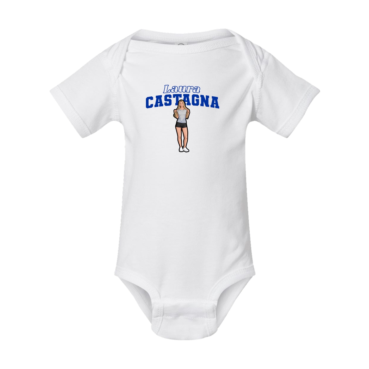 Baby Onesie — Name Arch in White