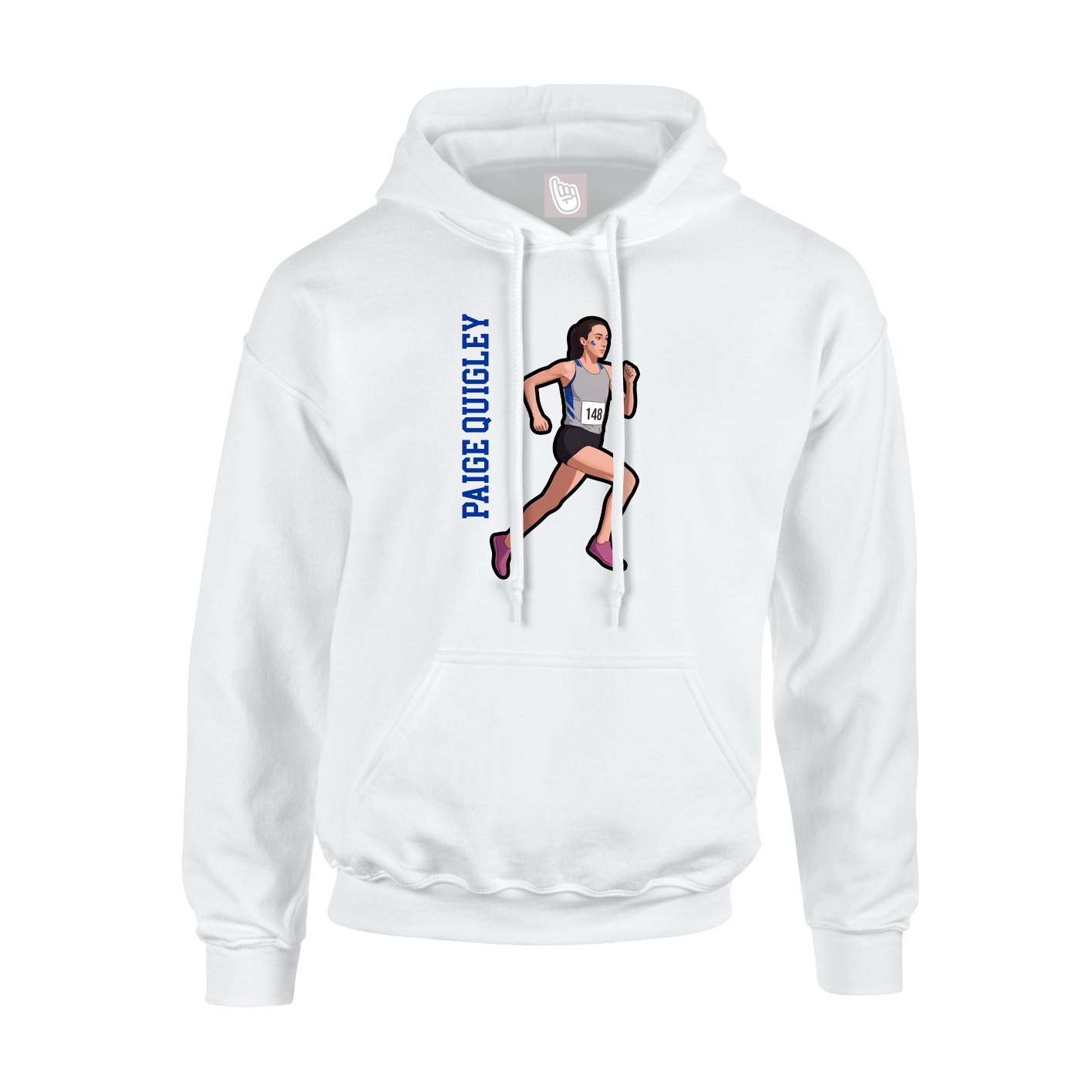 Youth Hoodie — Name Vertical in White