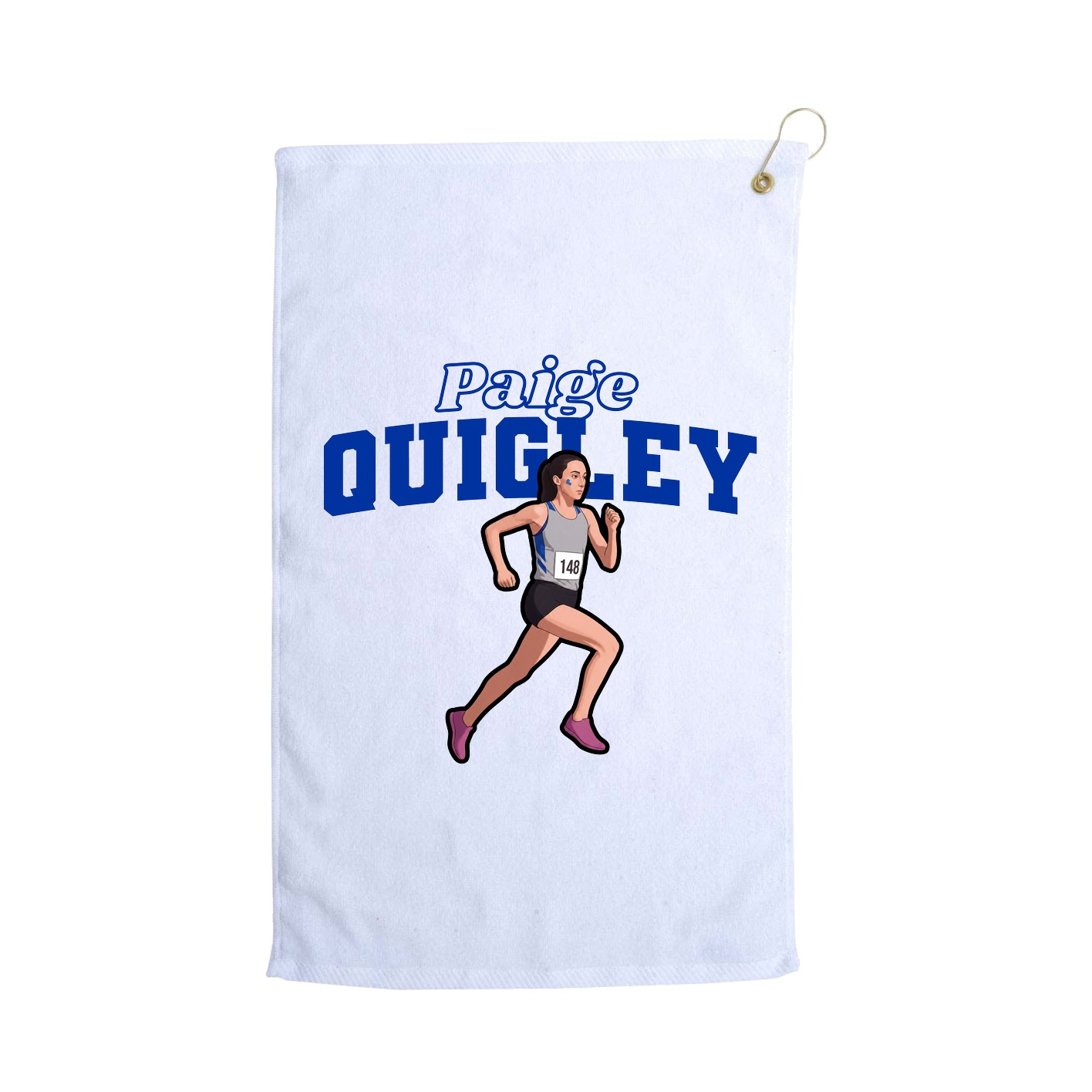 Golf Towel — Name Arch in White