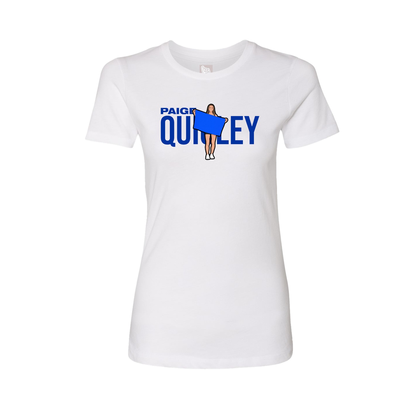 Fitted Women's Tee — Player Name in White