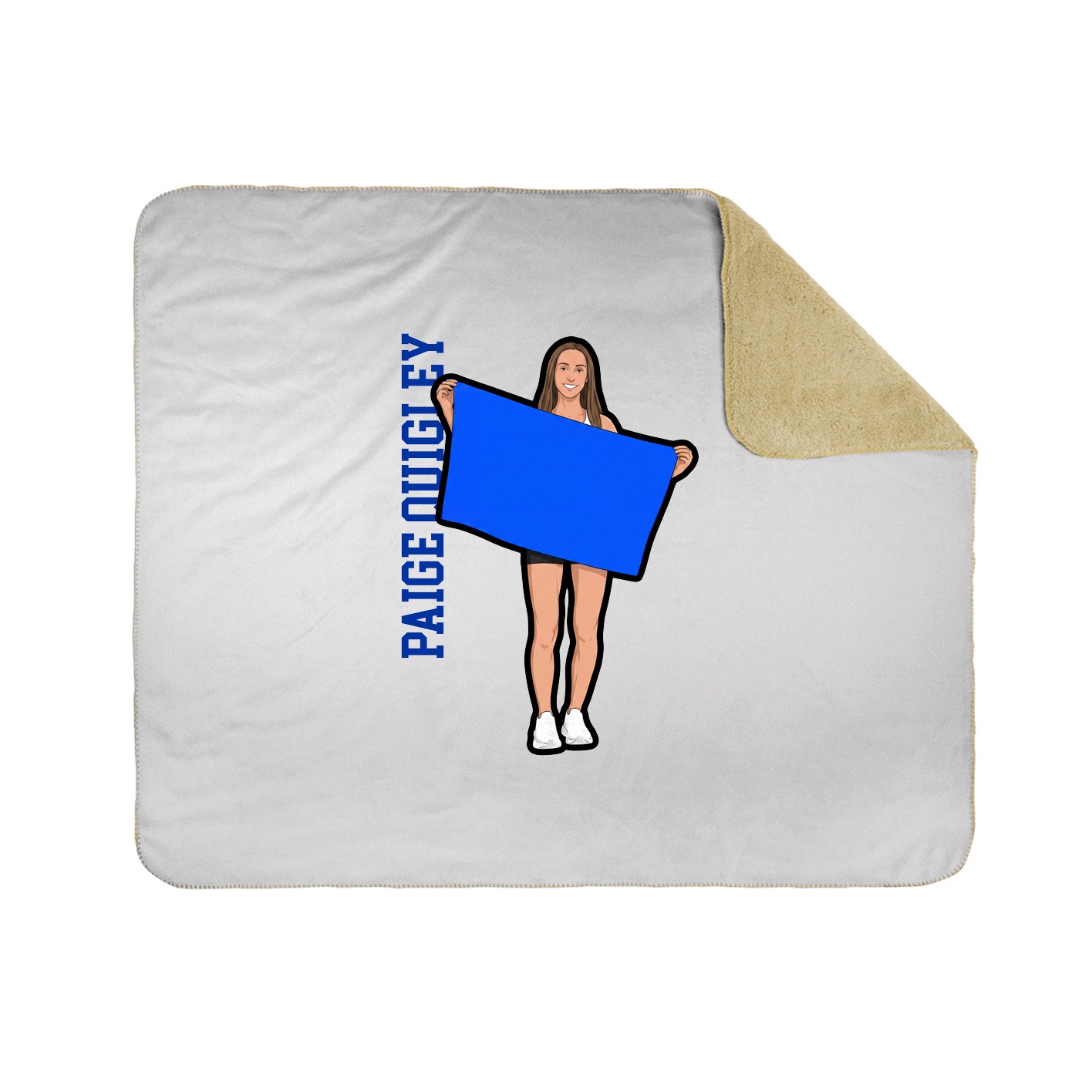 Throw Blanket — Name Vertical in White