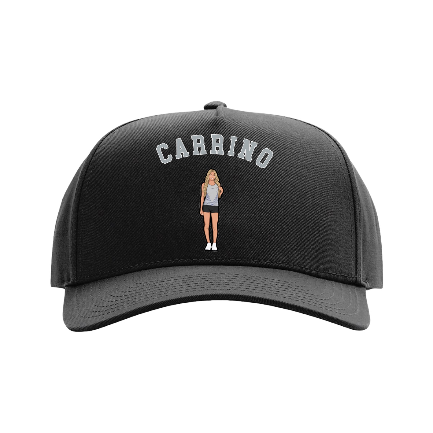 Full Fabric Five-Panel Champ Cap — Shirsey Arch in Black