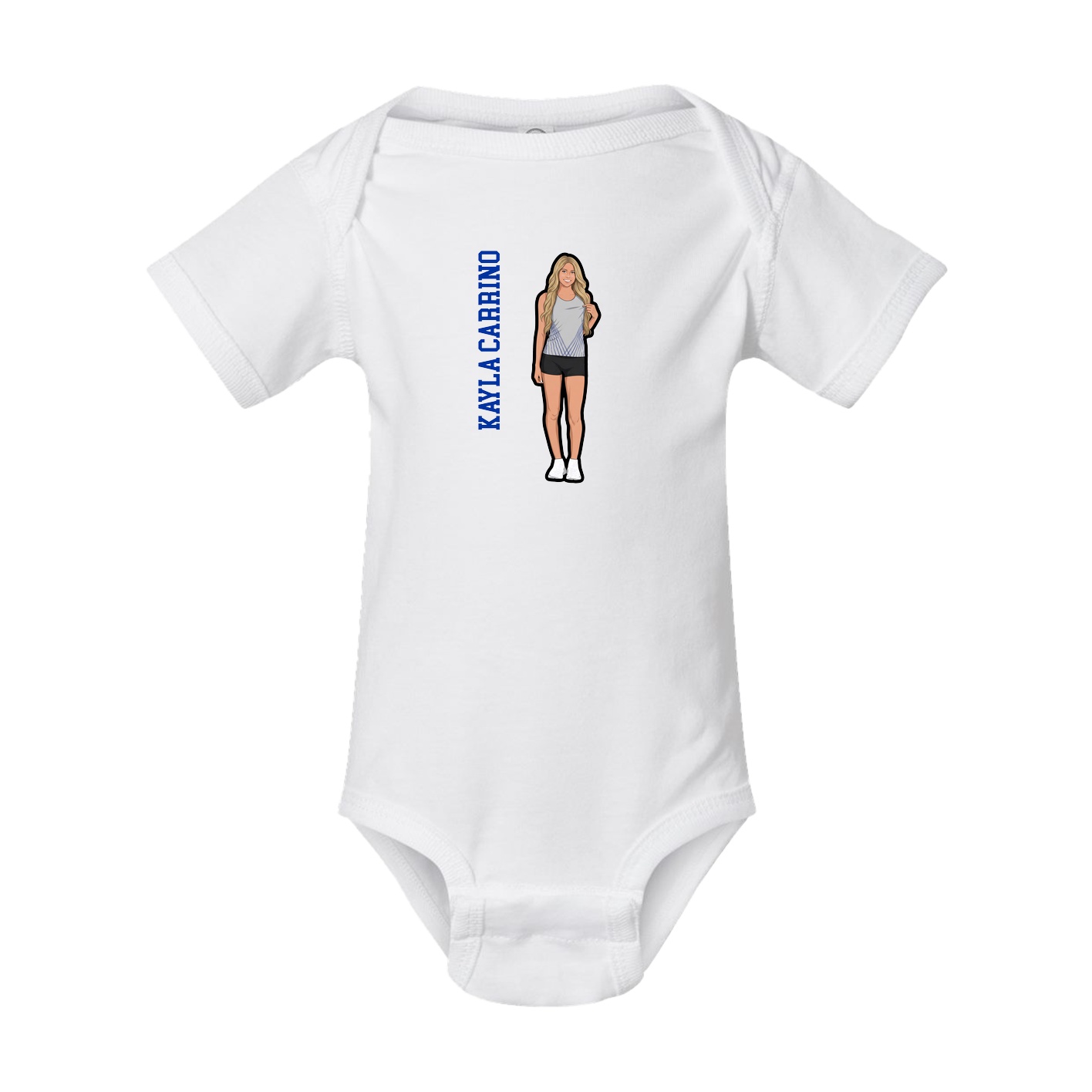 Baby Onesie — Name Vertical in White