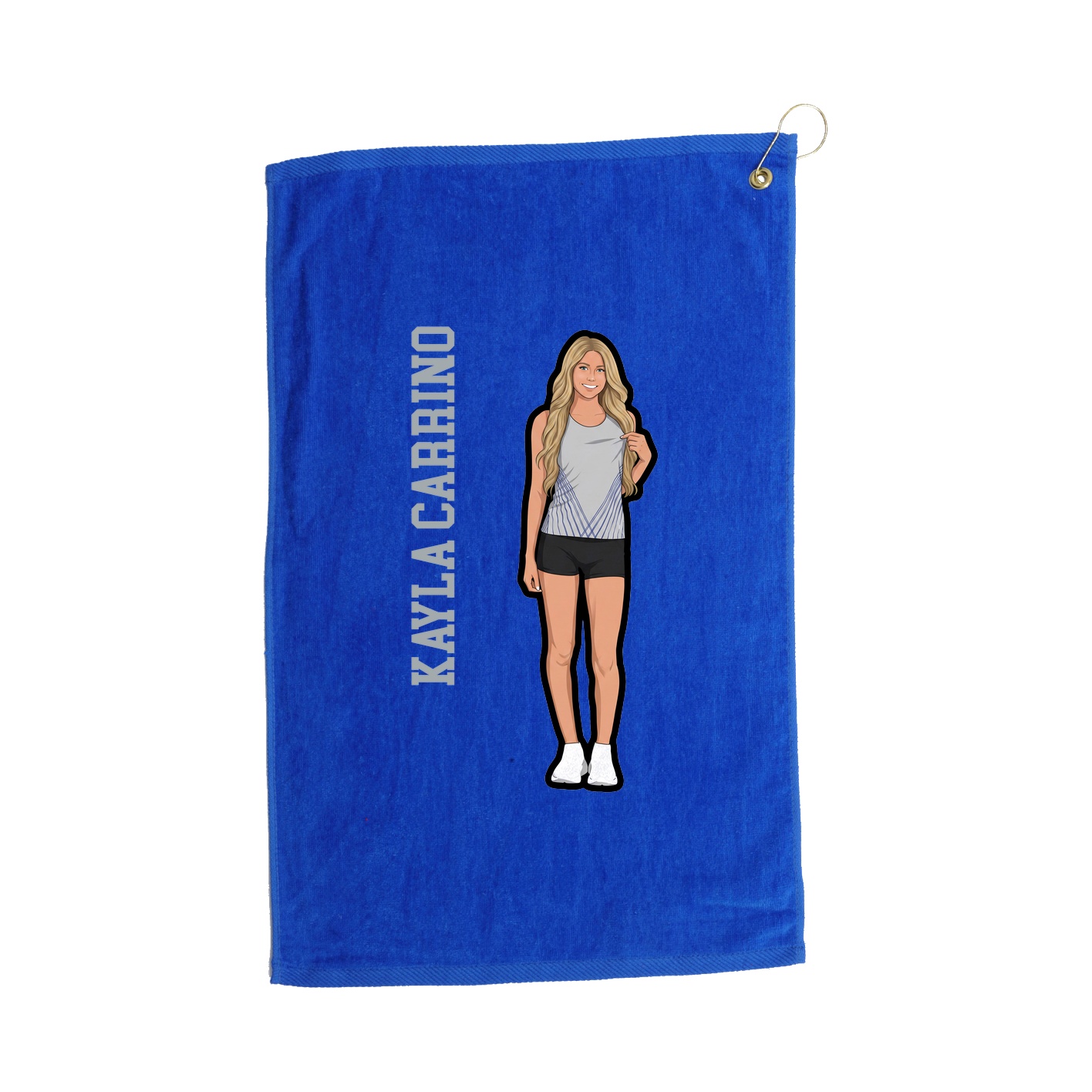 Golf Towel — Name Vertical in Royal