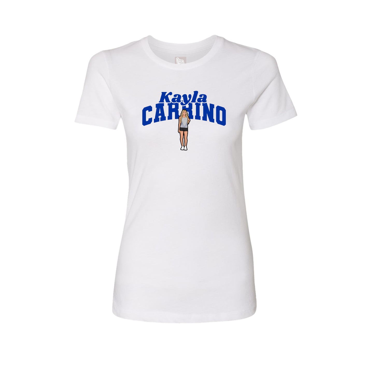 Fitted Women's Tee — Signature Arch in White